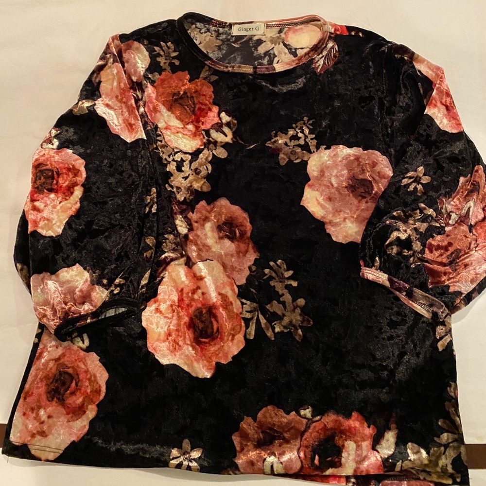 Velvet Floral Top